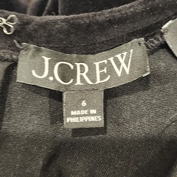 J CREW ITALIAN BLACK VELVET HATHAWAY DRESS MARIO BELLUCCI SZ 6 SCOOPBACK SHEATH - Picture 6 of 6